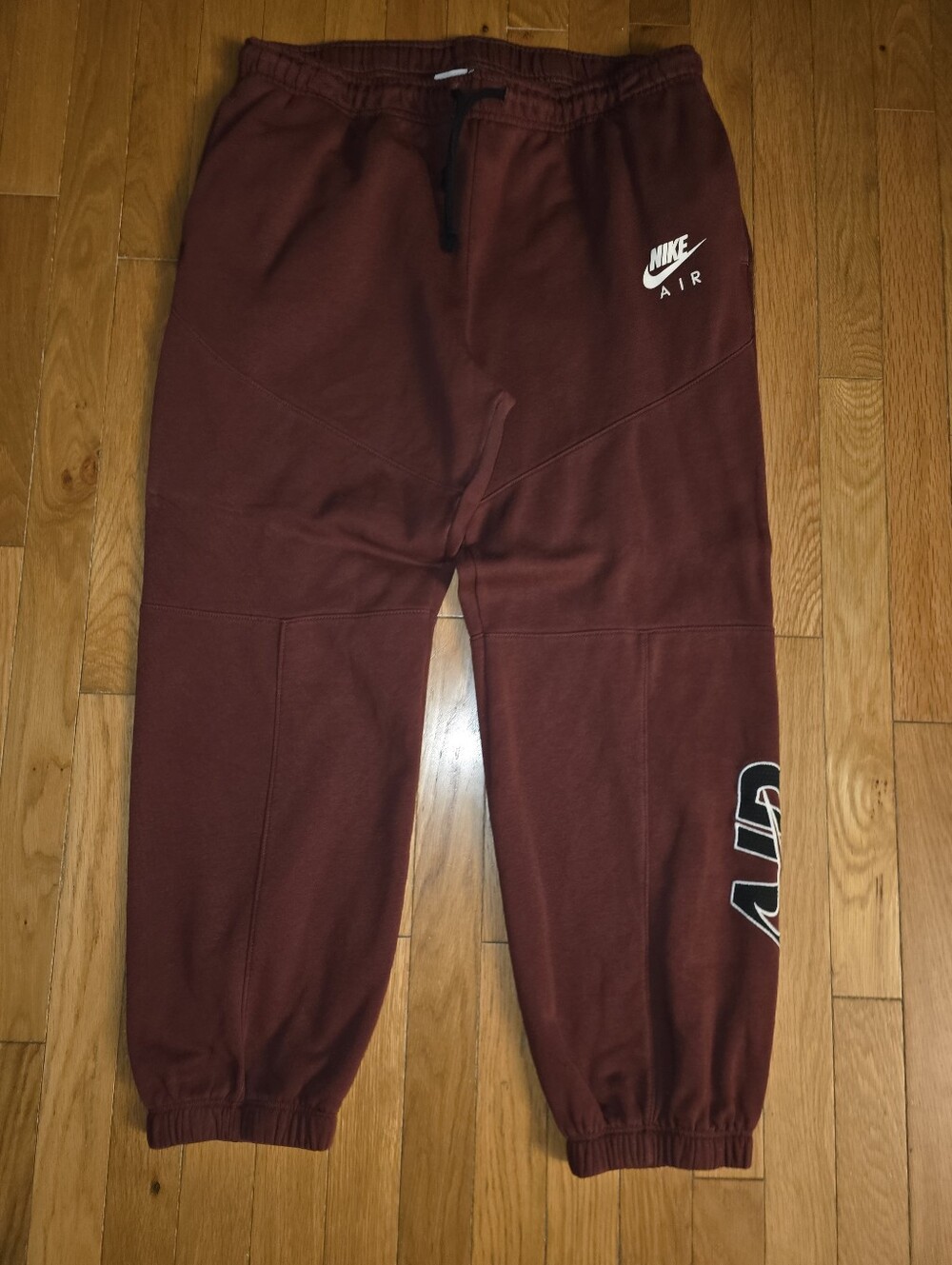 Nike Maroon Men's Air Logo Sweatpants Size XL HARD TO FIND SWOOSH Burgundy Black